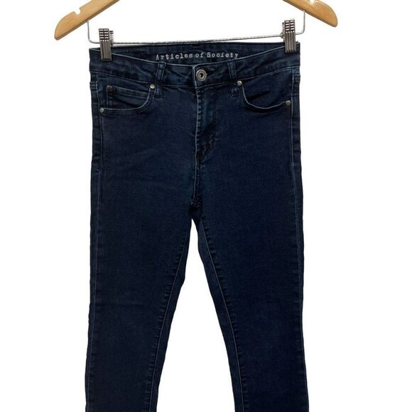 Articles of Society Lana Stretch Skinny Jeans Blue Dark Wash Denim Midrise 25 - Picture 4 of 8